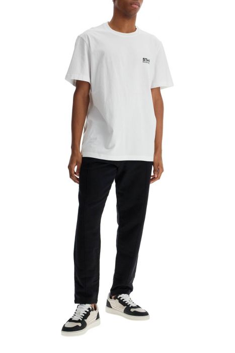 golden goose white cotton men's t-shirt with large black star