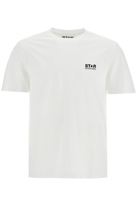 golden goose white cotton men's t-shirt with large black star