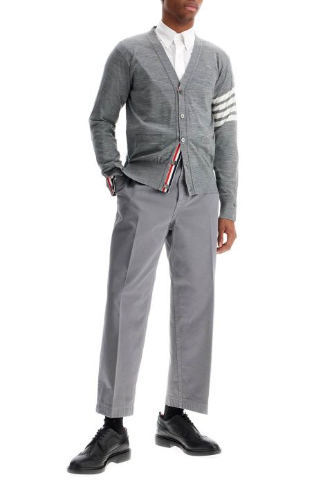 thom browne medium grey cotton chino utility pants