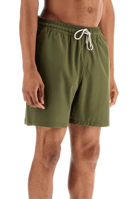 polo ralph lauren olive green swim trunks in recycled polyester with embroidered logo