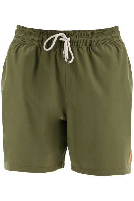 polo ralph lauren olive green swim trunks in recycled polyester with embroidered logo