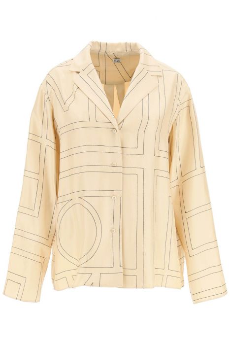 toteme monogram silk pajama top