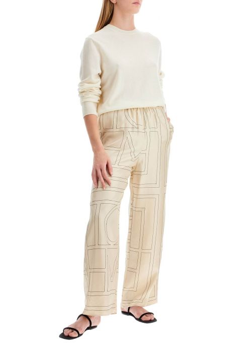 toteme monogram silk pajama pants