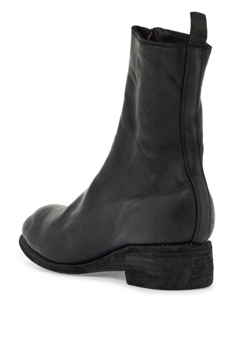guidi black horse and calf leather boots with side zip