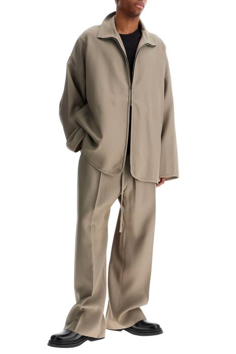 fear of god dusty beige wool jacket with high collar