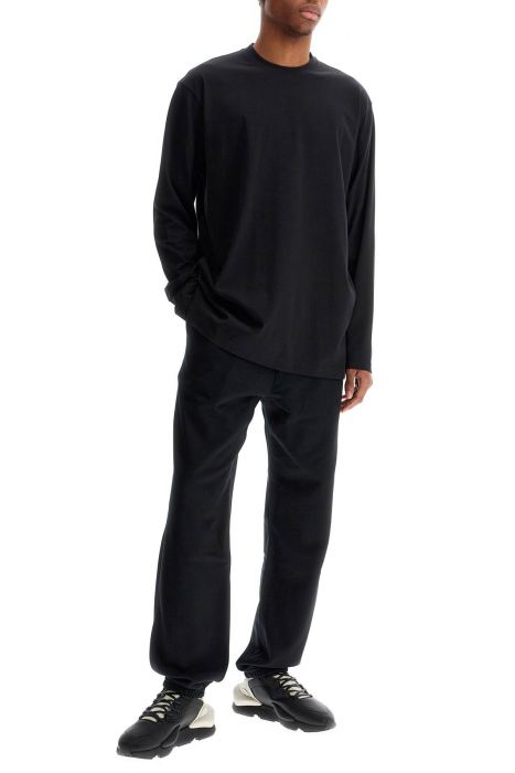 y-3 t-shirt maniche lunghe cotone nero con grafica uomo