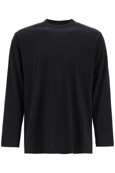 y-3 t-shirt maniche lunghe cotone nero con grafica uomo