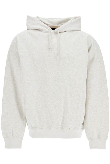 y-3 felpa con cappuccio uomo grigio chiaro in cotone e poliestere riciclato