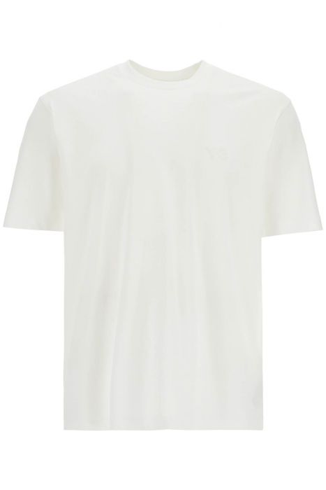 y-3 maglietta in cotone bianco con scollo ampio