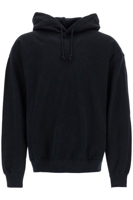y-3 felpa con cappuccio uomo nero in cotone e poliestere riciclato