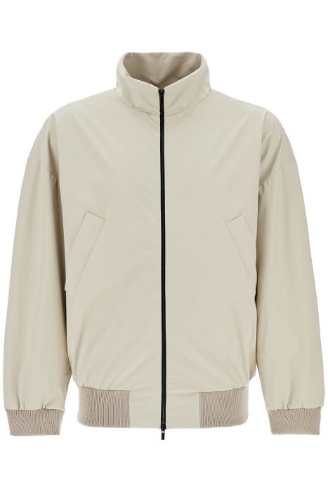 fear of god beige nylon and polyester jacket with high collar and zip