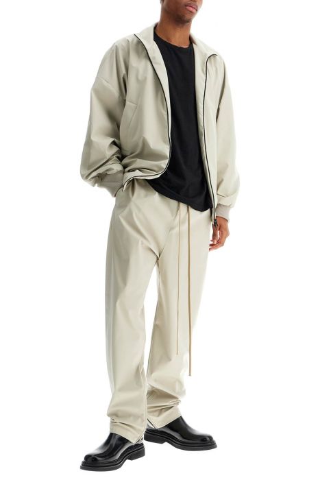 fear of god beige nylon and polyester jacket with high collar and zip