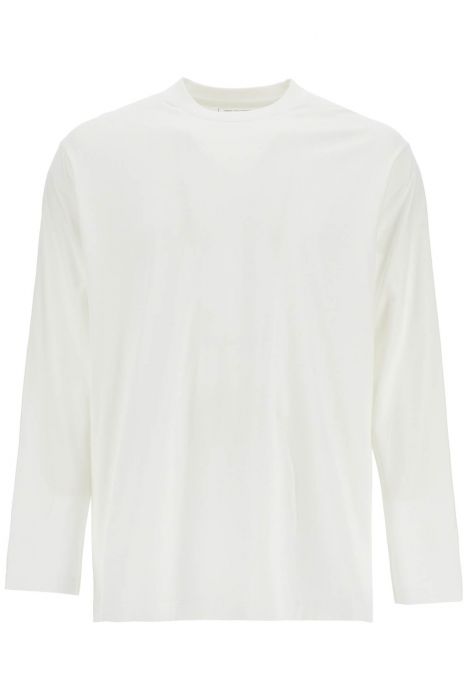 y-3 maglia bianca in cotone con stampa grafica