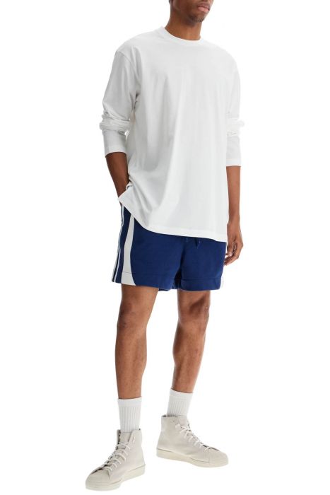 y-3 maglia bianca in cotone con stampa grafica
