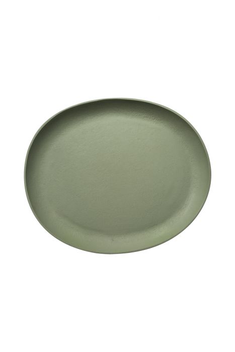 pols potten set of 3 green metal oval plates for serving