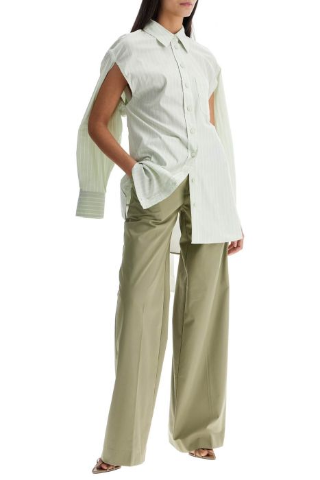 christopher esber wide leg green linseed cotton trousers