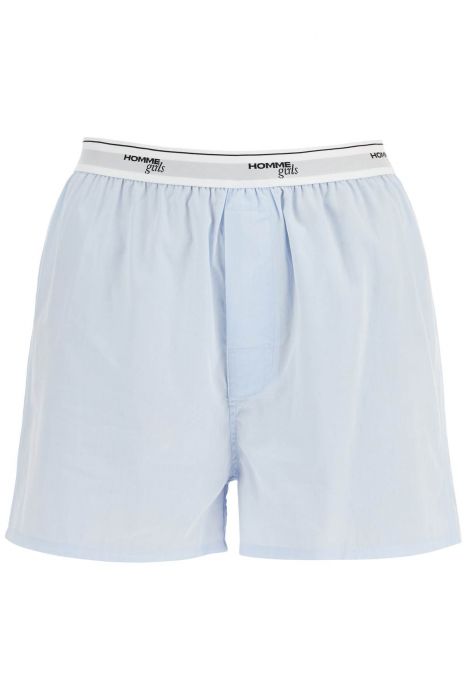 homme girls light blue high-waisted cotton boxer shorts