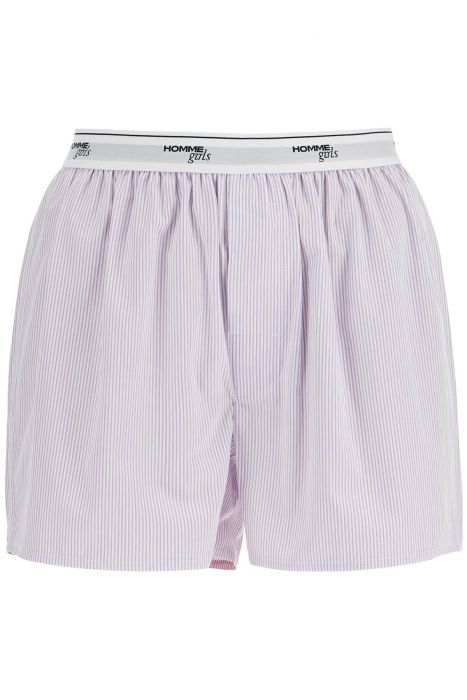 homme girls high-waisted lavender striped boxer