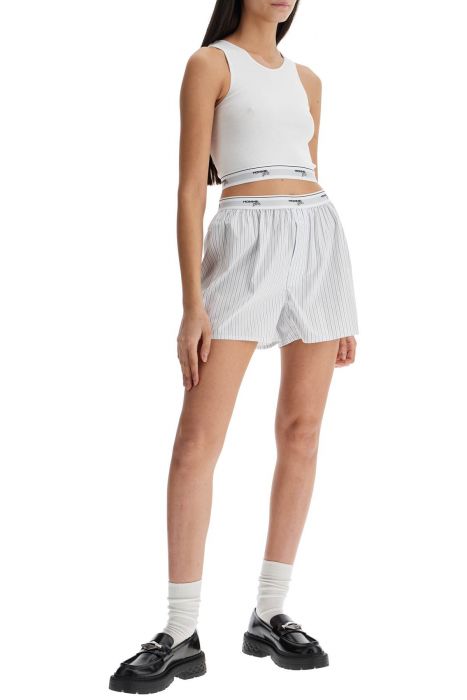 homme girls high-waisted beige striped cotton boxer
