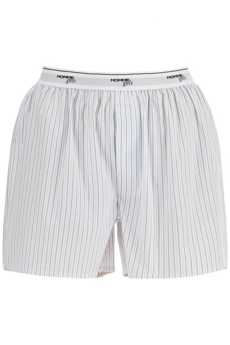 homme girls high-waisted beige striped cotton boxer