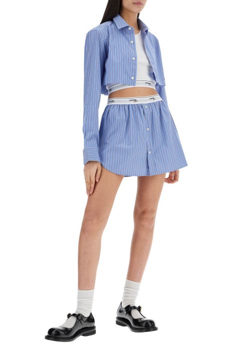 homme girls blue striped mini skirt