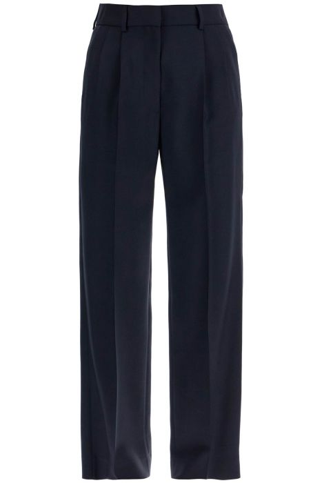 blaze milano navy blue virgin wool and mohair high-waisted pants