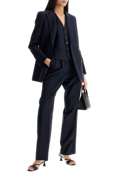 blaze milano navy blue virgin wool single-breasted blazer