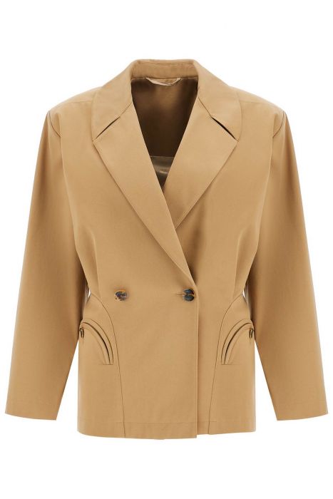 blaze milano blazer in cotone beige doppiopetto