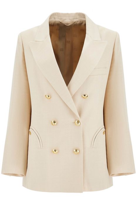 blaze milano blazer doppiopetto in viscosa avorio