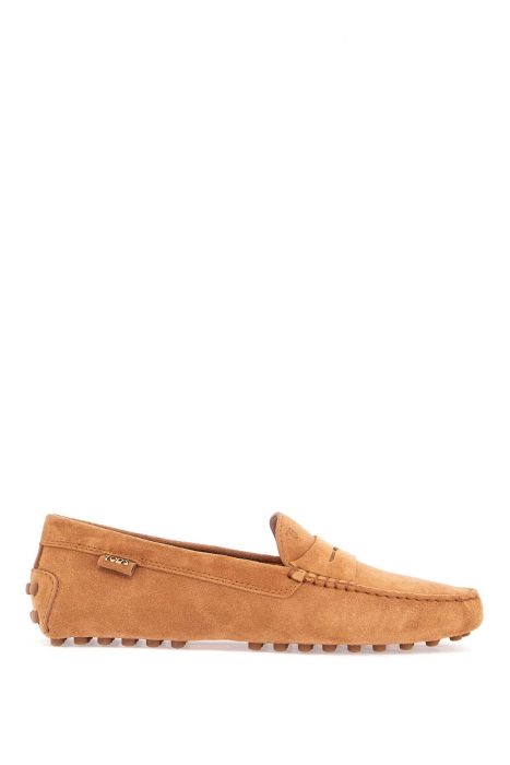tod's men's suede leather loafers in cognac