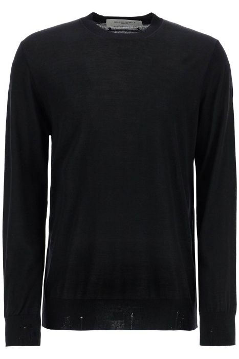 golden goose men's black merino wool crew neck sweater