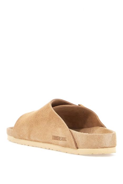 birkenstock sandali zurich in pelle scamosciata beige con fibbie regolabili