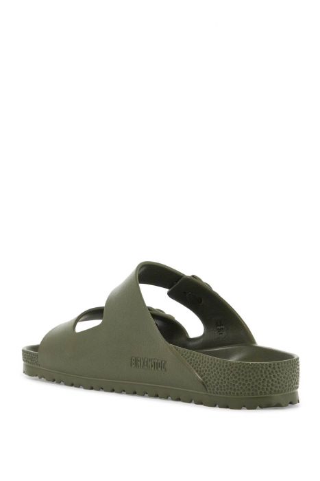 birkenstock khaki synthetic arizona eva slippers with two straps