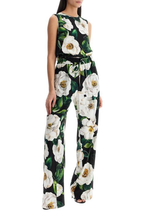 dolce & gabbana black floral silk top