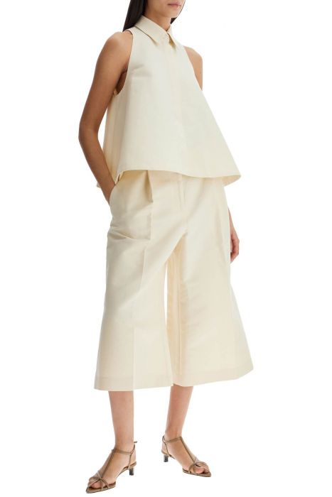 marni ivory cotton women's shirt with embroidered logo