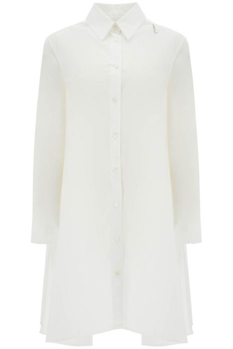 marni white cotton dress with embroidery