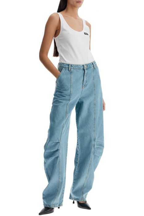 rotate white recycled cotton top with deep neckline