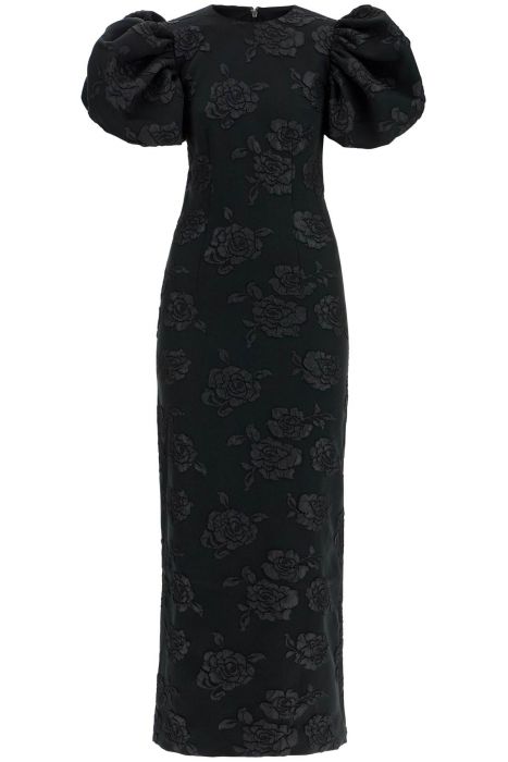 rotate 3d jacquard midi dress black floral