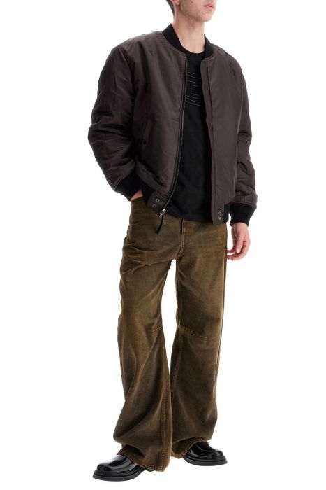 diesel giacca bomber in poliammide nero classico con zip e tasche laterali