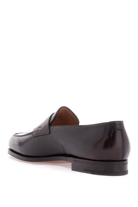 john lobb dark brown leather oxford shoes with tapered design