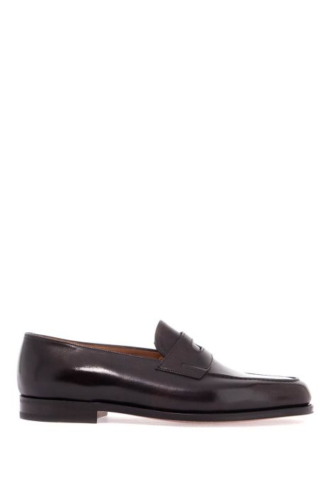 john lobb dark brown leather oxford shoes with tapered design