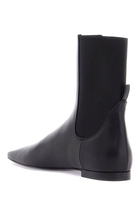 toteme shiny black leather chelsea boots with rubber sole