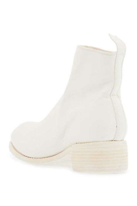 guidi unisex white horse and calf leather boots with elegant side zip