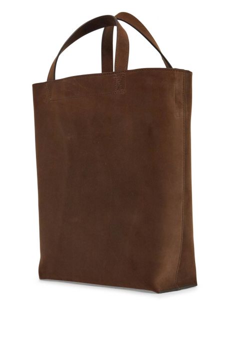 a.p.c. medium brown calfskin bag with removable shoulder strap cabas maiko