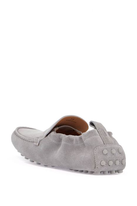 tod's light gray calfskin women's loafers