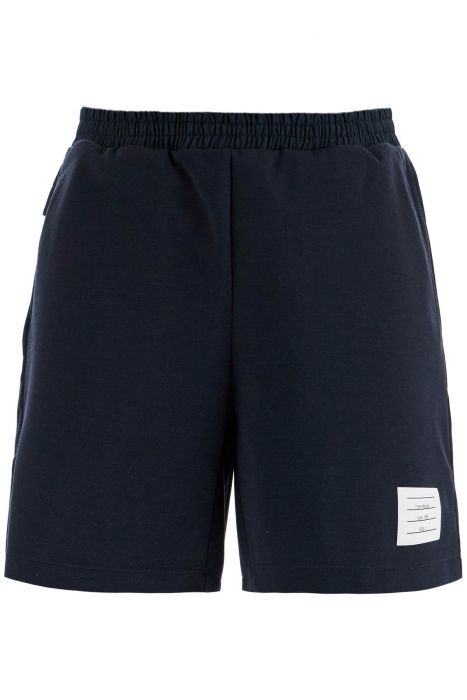 thom browne navy combo mid thigh ripstop and wool shorts