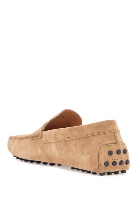 tod's bisquit leather moccasin with rubber sole