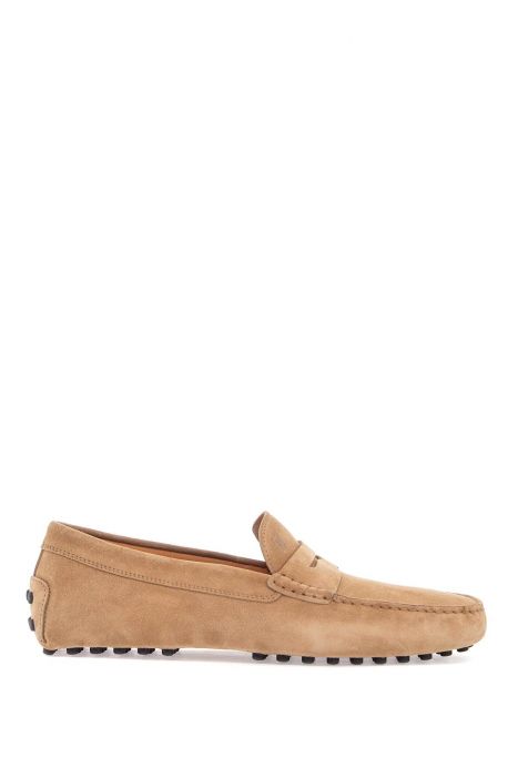 tod's mocassino in pelle biscotto con suola gommino