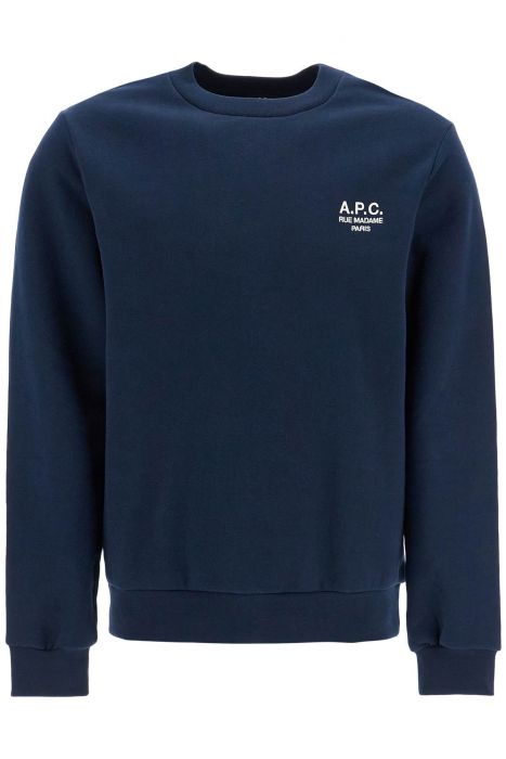 a.p.c. unisex dark blue organic cotton sweatshirt with embroidered logo