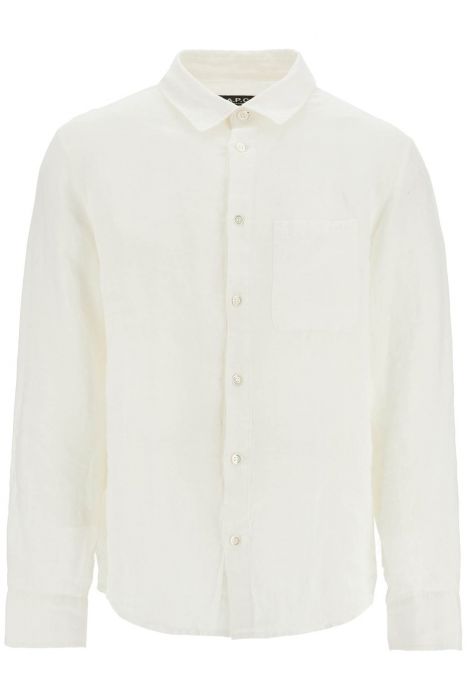 a.p.c. camicia unisex in lino bianco sporco eleganza minimalista